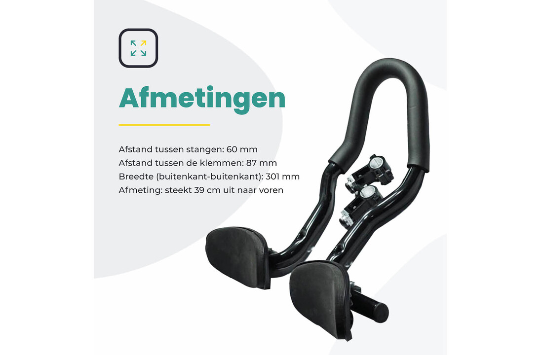 Voltano Verstelbaar Ligstuur Afgerond - Zwart - Aluminium - Opzetstuur / Tijdritstuur - 22,4 / 25,4