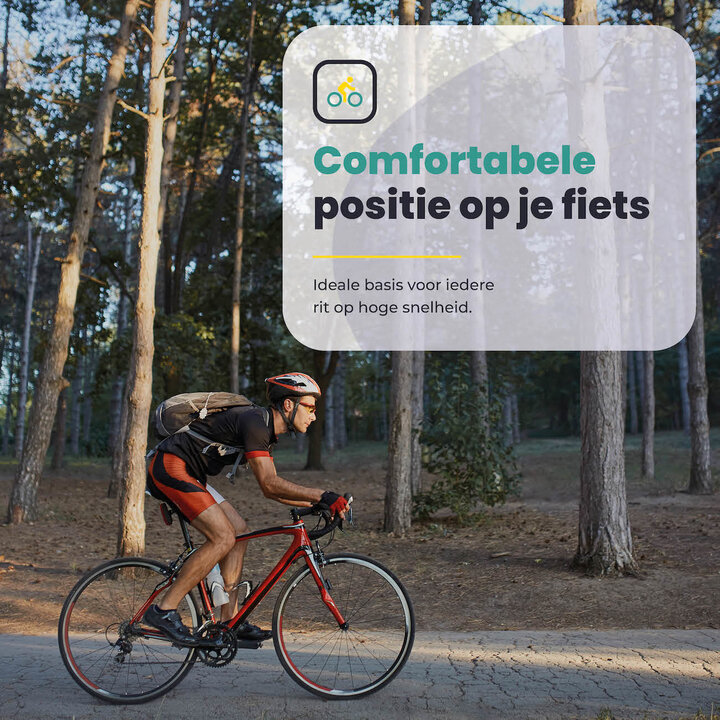 Voltano Verstelbaar Ligstuur Afgerond - Zwart - Aluminium - Opzetstuur / Tijdritstuur - 22,4 / 25,4