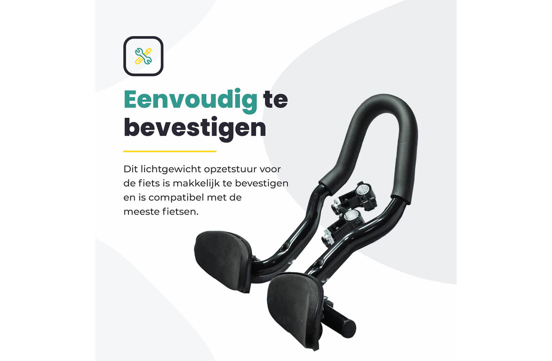 Voltano Verstelbaar Ligstuur Afgerond - Zwart - Aluminium - Opzetstuur / Tijdritstuur - 22,4 / 25,4