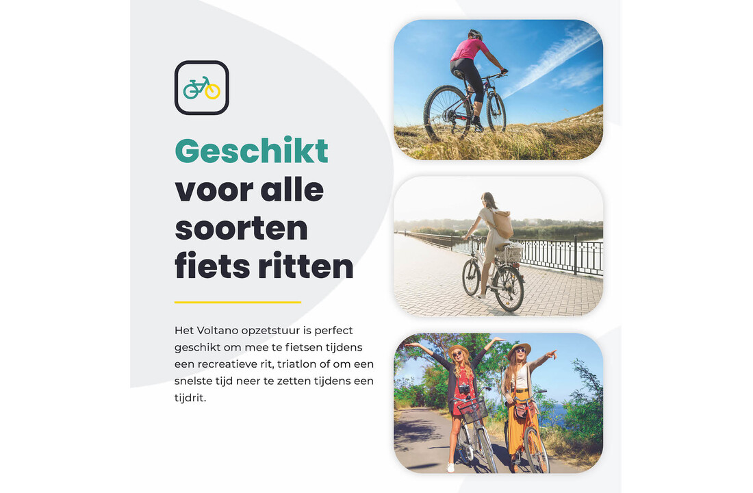 Voltano Verstelbaar Ligstuur Afgerond - Zwart - Aluminium - Opzetstuur / Tijdritstuur - 22,4 / 25,4