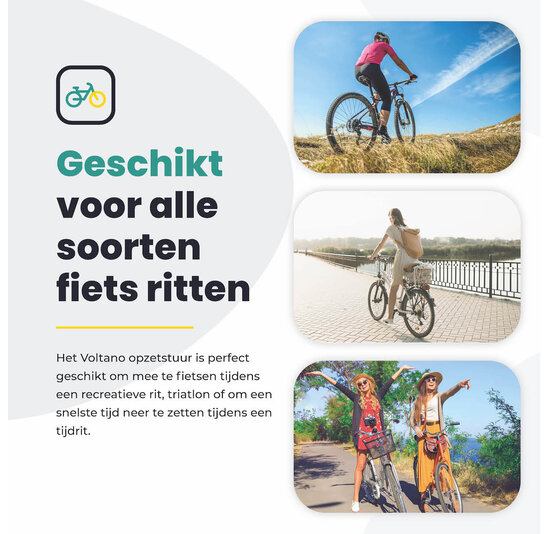 Voltano Verstelbaar Ligstuur Afgerond - Zwart - Aluminium - Opzetstuur / Tijdritstuur - 22,4 / 25,4