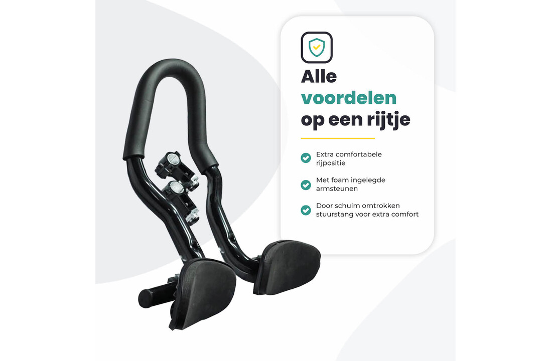 Voltano Verstelbaar Ligstuur Afgerond - Zwart - Aluminium - Opzetstuur / Tijdritstuur - 22,4 / 25,4