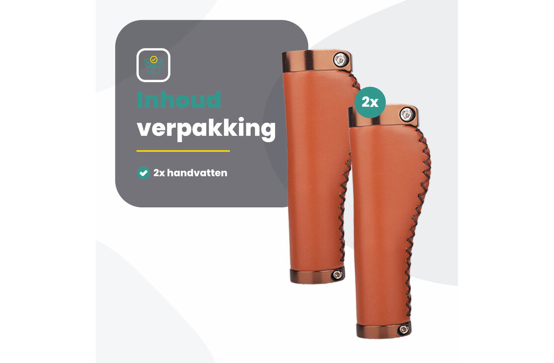 Voltano Leren Fietshandvatten Lichtbruin - Ergonomisch Gevormd - Met Inbus Lock On