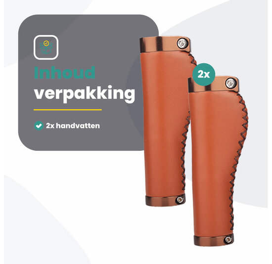 Voltano Leren Fietshandvatten Lichtbruin - Ergonomisch Gevormd - Met Inbus Lock On