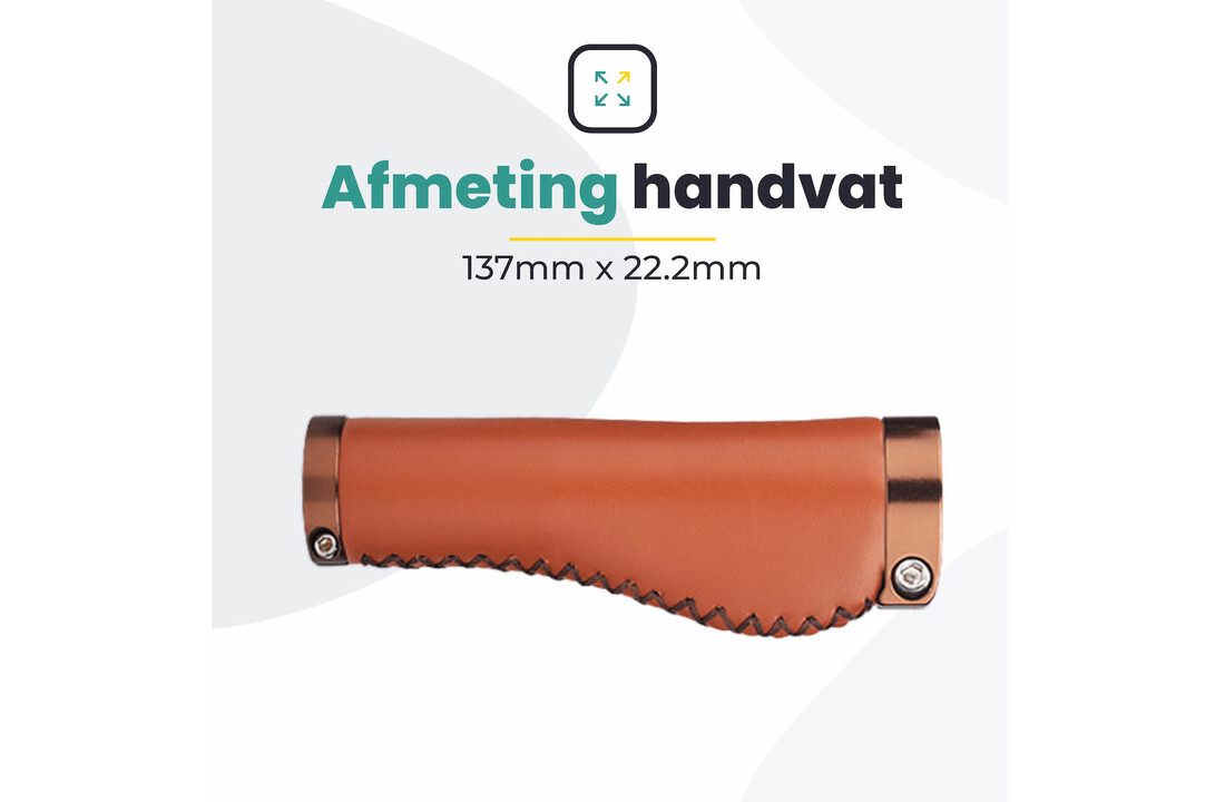 Voltano Leren Fietshandvatten Lichtbruin - Ergonomisch Gevormd - Met Inbus Lock On