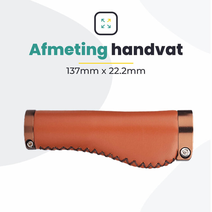 Voltano Leren Fietshandvatten Lichtbruin - Ergonomisch Gevormd - Met Inbus Lock On