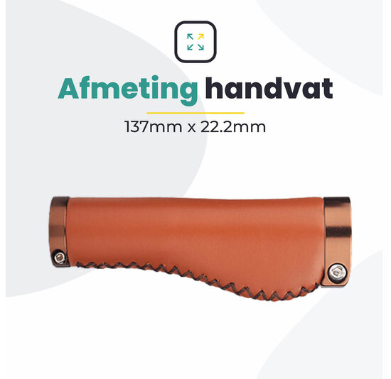 Voltano Leren Fietshandvatten Lichtbruin - Ergonomisch Gevormd - Met Inbus Lock On