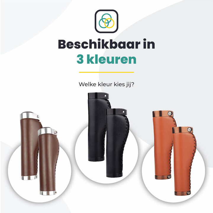 Voltano Leren Fietshandvatten Lichtbruin - Ergonomisch Gevormd - Met Inbus Lock On