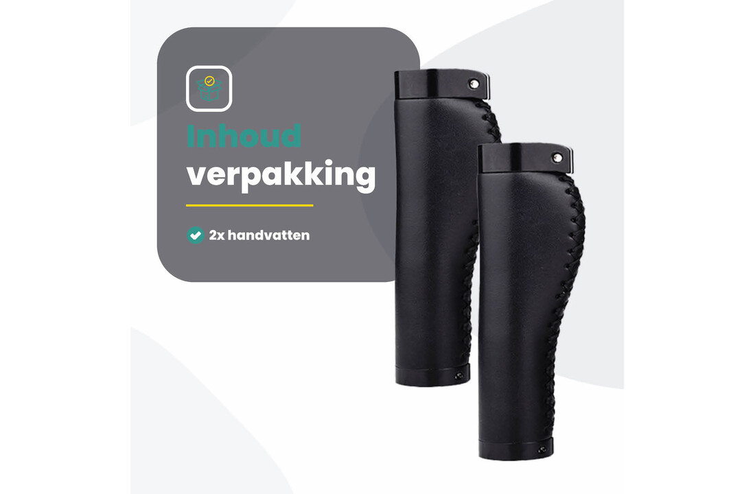 Voltano Leren Fietshandvatten Zwart – Ergonomisch Gevormd – Met Inbus Lock On