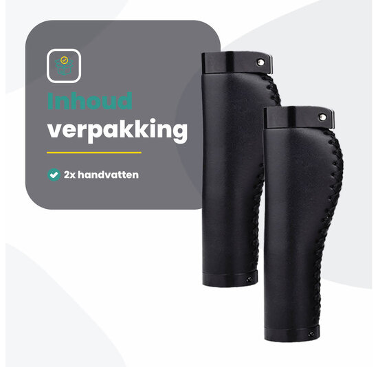 Voltano Leren Fietshandvatten Zwart – Ergonomisch Gevormd – Met Inbus Lock On