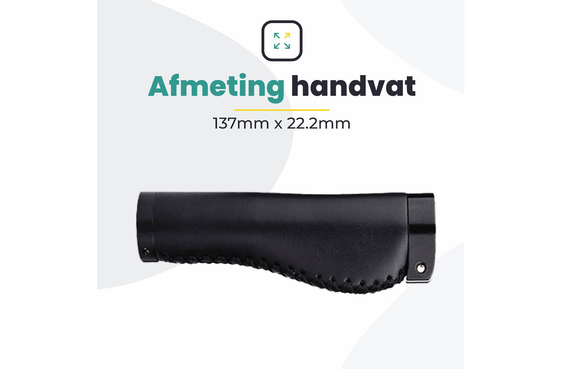 Voltano Leren Fietshandvatten Zwart – Ergonomisch Gevormd – Met Inbus Lock On