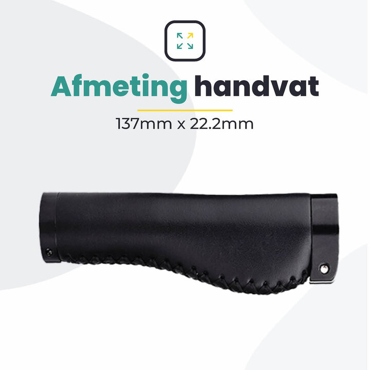 Voltano Leren Fietshandvatten Zwart – Ergonomisch Gevormd – Met Inbus Lock On