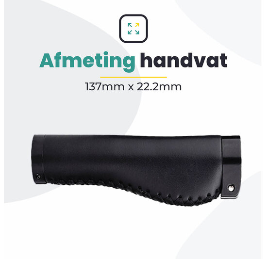 Voltano Leren Fietshandvatten Zwart – Ergonomisch Gevormd – Met Inbus Lock On