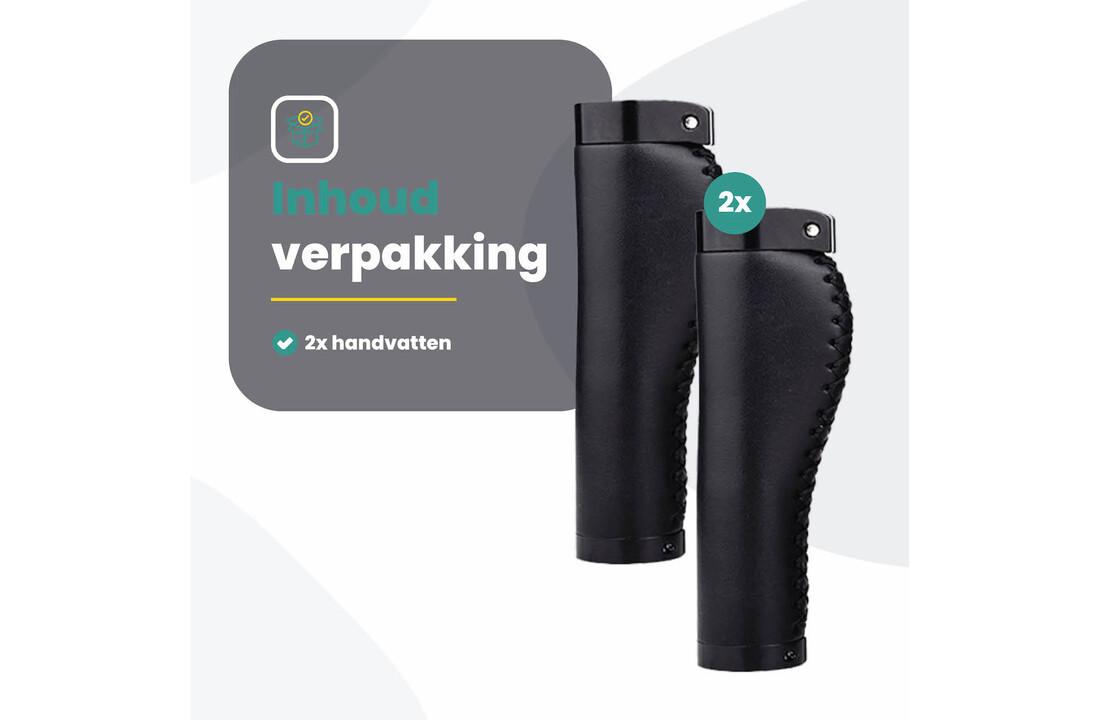Voltano Leren Fietshandvatten Zwart – Ergonomisch Gevormd – Met Inbus Lock On