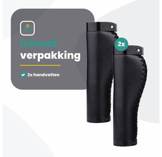 Voltano Leren Fietshandvatten Zwart – Ergonomisch Gevormd – Met Inbus Lock On