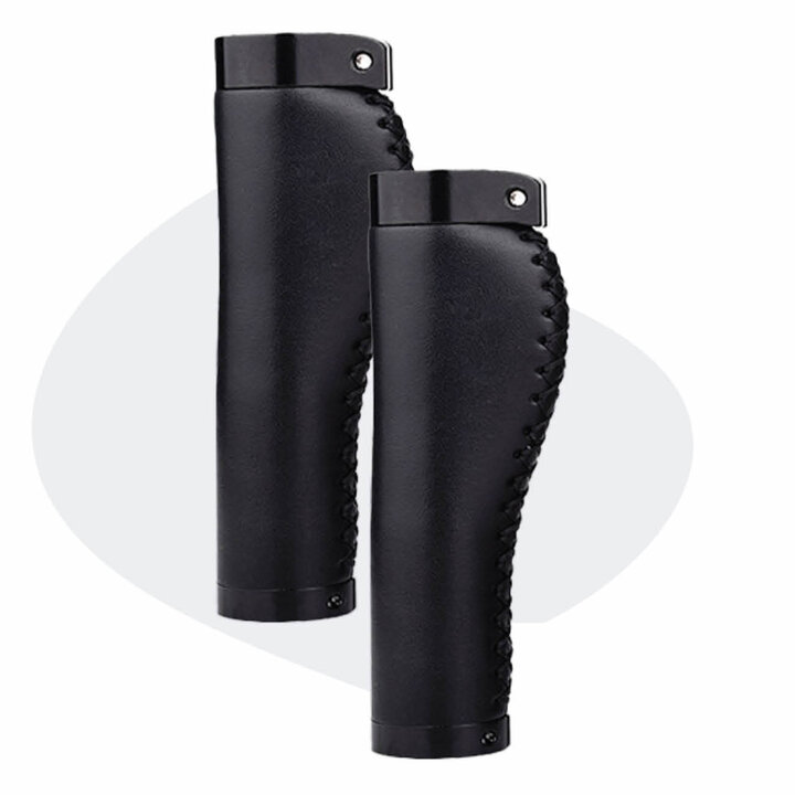 Voltano Leren Fietshandvatten Zwart – Ergonomisch Gevormd – Met Inbus Lock On