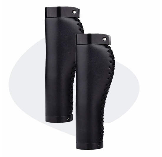 Voltano Leren Fietshandvatten Zwart – Ergonomisch Gevormd – Met Inbus Lock On