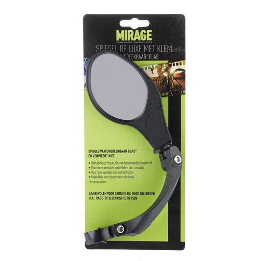 Mirage Draaibare Fietsspiegel Links 9 CM Zwart