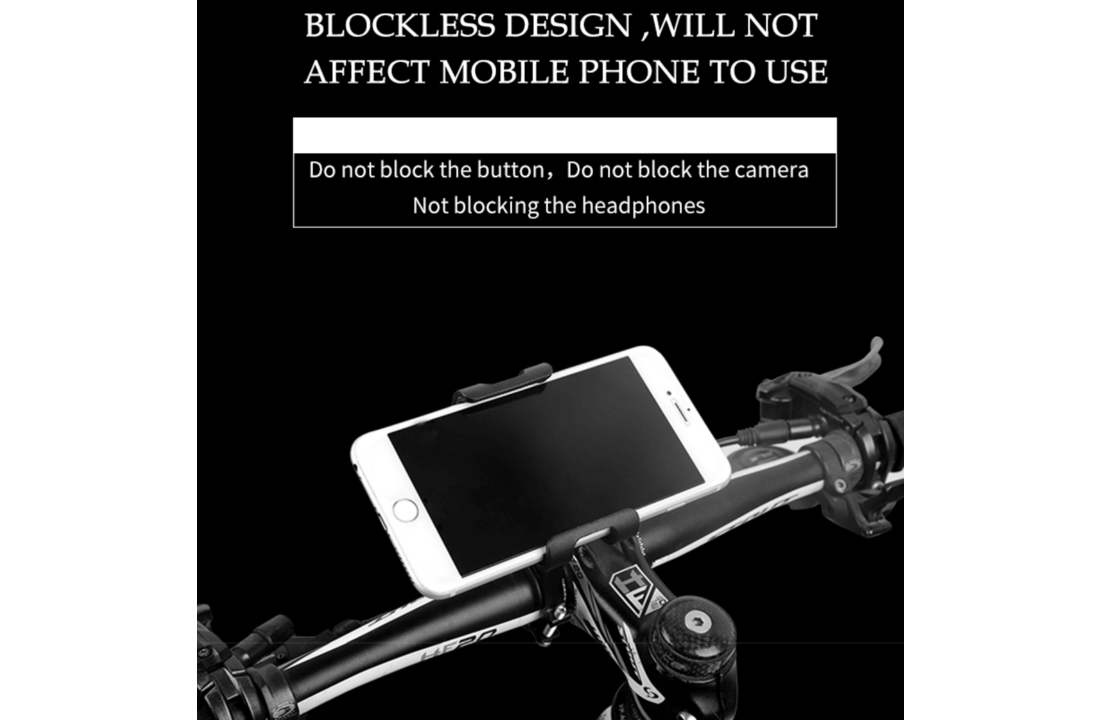 Voltano Aluminium Telefoonhouder Fiets - Zwart - Universeel - 360° Draaibaar