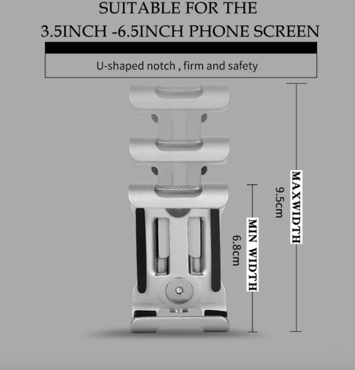 Voltano Aluminium Telefoonhouder Fiets - Grijs - Universeel - 360° Draaibaar