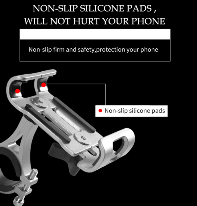 Voltano Aluminium Telefoonhouder Fiets - Grijs - Universeel - 360° Draaibaar