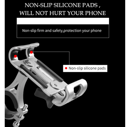 Voltano Aluminium Telefoonhouder Fiets - Grijs - Universeel - 360° Draaibaar