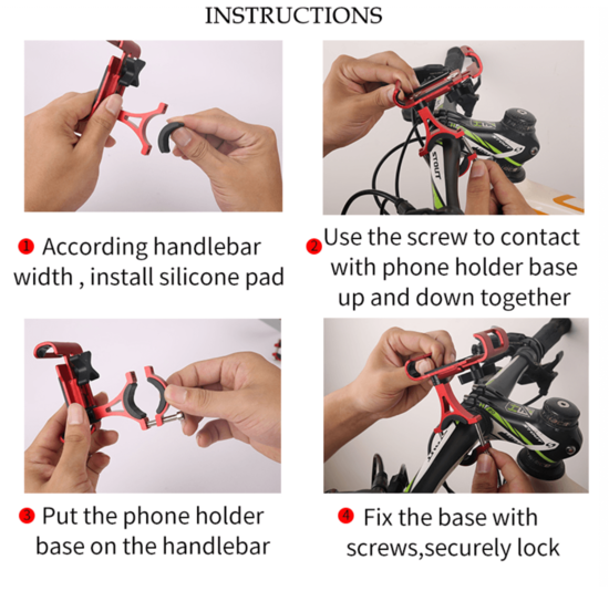Voltano Aluminium Telefoonhouder Fiets - Grijs - Universeel - 360° Draaibaar