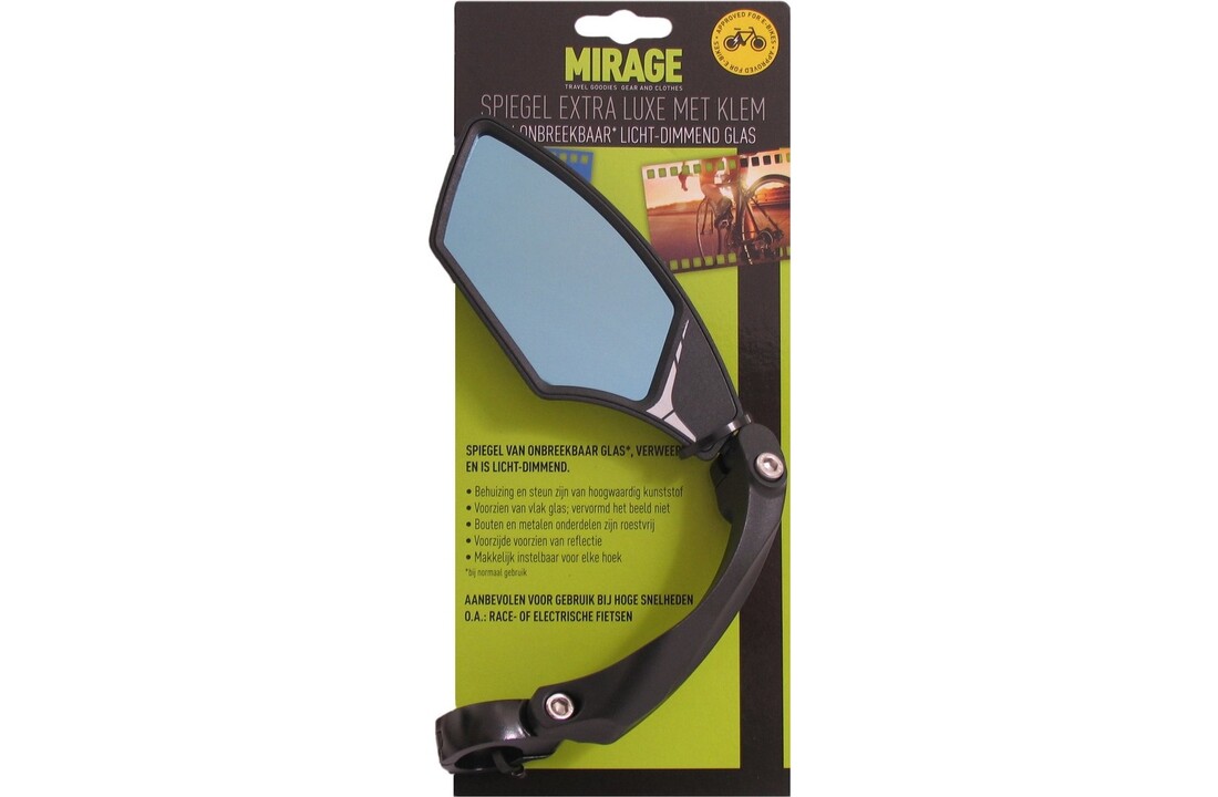Mirage Luxe Speed Pedelec Fietsspiegel Links - Zwart - Licht Dimmend Glas