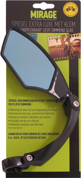 Mirage Luxe Speed Pedelec Fietsspiegel Links - Zwart - Licht Dimmend Glas