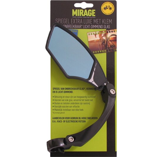 Mirage Luxe Speed Pedelec Fietsspiegel Links - Zwart - Licht Dimmend Glas
