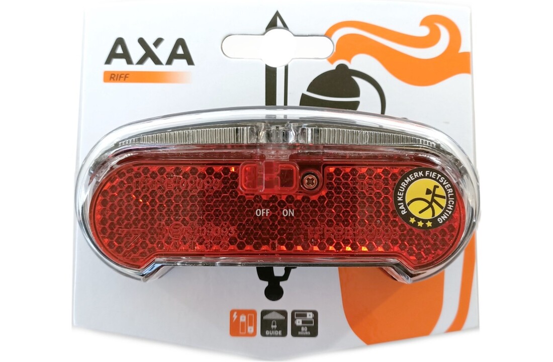 Axa Riff Achterlicht - Incl. Batterijen - On/Off / 80MM