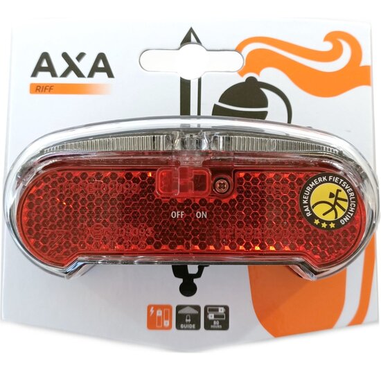 Axa Riff Achterlicht - Incl. Batterijen - On/Off / 80MM