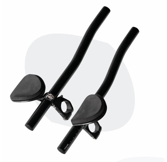 Voltano Verstelbaar Ligstuur Recht - Zwart - Aluminium - Opzetstuur / Tijdritstuur - 22,4 / 25,4