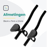 Voltano Verstelbaar Ligstuur Recht - Zwart - Aluminium - Opzetstuur / Tijdritstuur - 22,4 / 25,4