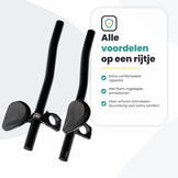 Voltano Verstelbaar Ligstuur Recht - Zwart - Aluminium - Opzetstuur / Tijdritstuur - 22,4 / 25,4