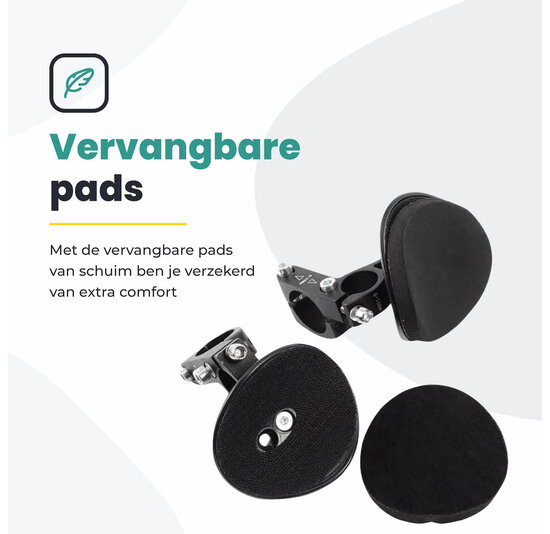 Voltano Verstelbaar Ligstuur Recht - Zwart - Aluminium - Opzetstuur / Tijdritstuur - 22,4 / 25,4