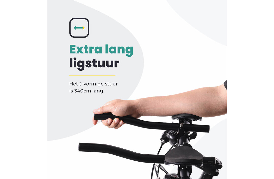 Voltano Verstelbaar Ligstuur Recht - Zwart - Aluminium - Opzetstuur / Tijdritstuur - 22,4 / 25,4