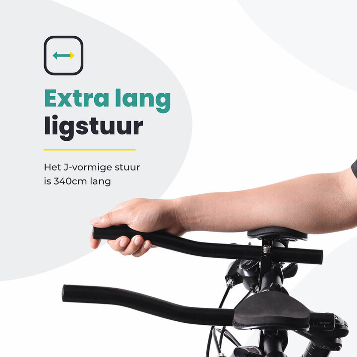 Voltano Verstelbaar Ligstuur Recht - Zwart - Aluminium - Opzetstuur / Tijdritstuur - 22,4 / 25,4