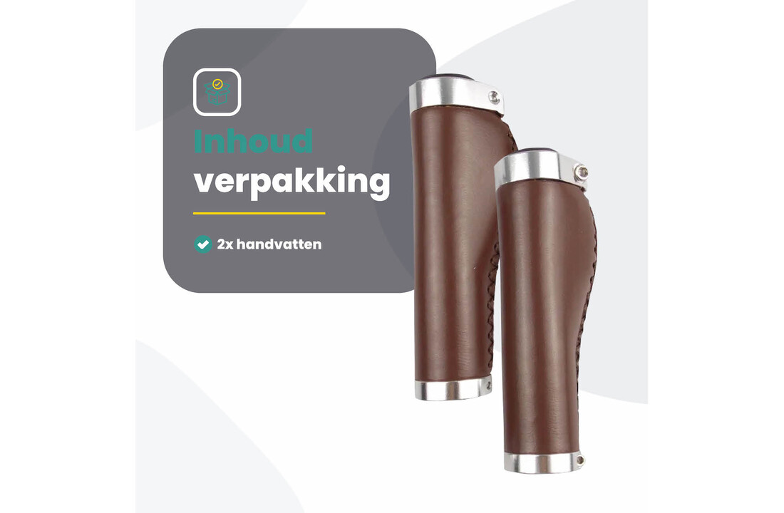 Voltano Leren Fietshandvatten Bruin - Ergonomisch Gevormd - Met Inbus Lock On