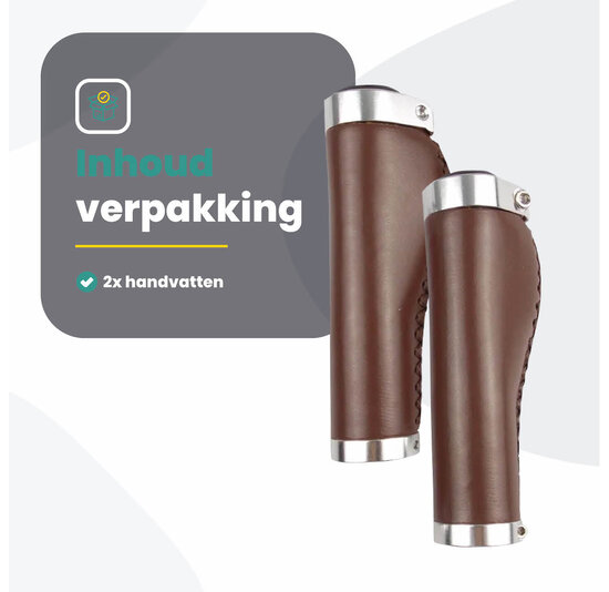 Voltano Leren Fietshandvatten Bruin - Ergonomisch Gevormd - Met Inbus Lock On