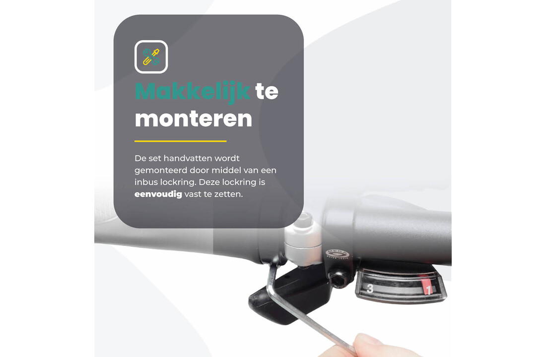 Voltano Leren Fietshandvatten Bruin - Ergonomisch Gevormd - Met Inbus Lock On