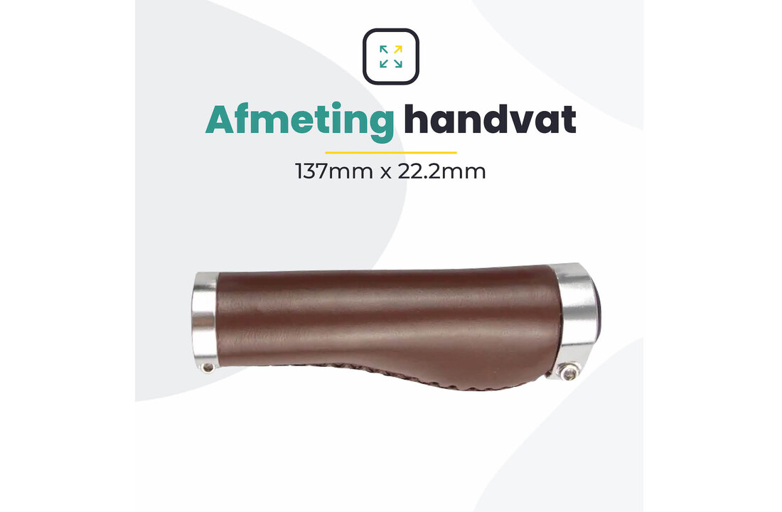 Voltano Leren Fietshandvatten Bruin - Ergonomisch Gevormd - Met Inbus Lock On
