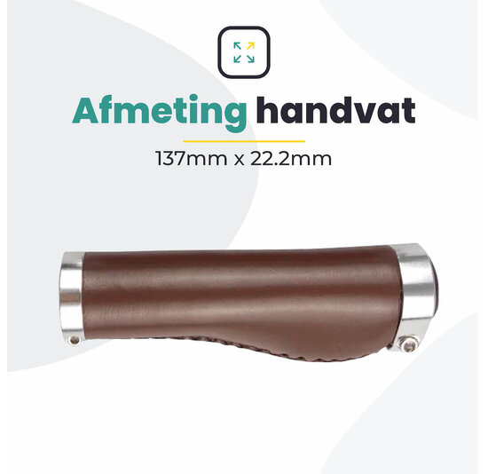 Voltano Leren Fietshandvatten Bruin - Ergonomisch Gevormd - Met Inbus Lock On