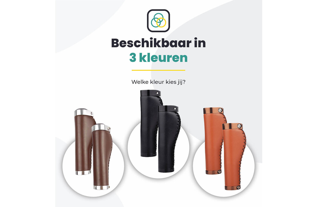 Voltano Leren Fietshandvatten Bruin - Ergonomisch Gevormd - Met Inbus Lock On