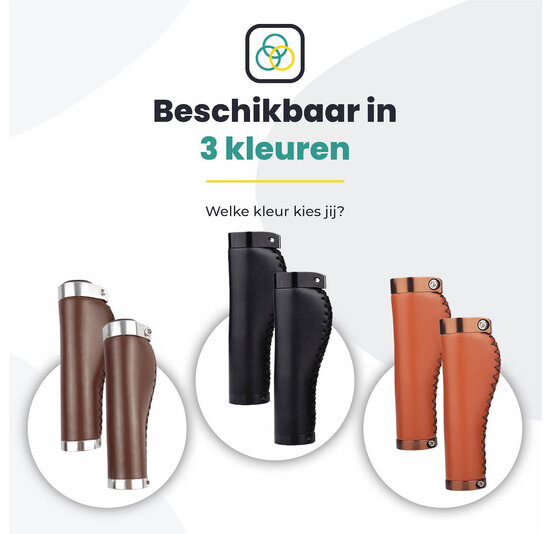 Voltano Leren Fietshandvatten Bruin - Ergonomisch Gevormd - Met Inbus Lock On