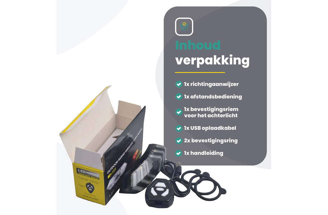 Voltano Fiets Richtingaanwijzer - Knipperlicht - USB