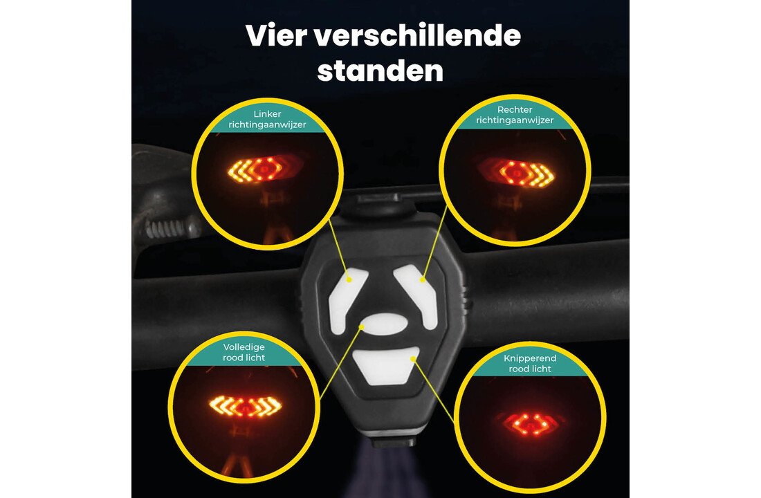 Voltano Fiets Richtingaanwijzer - Knipperlicht - USB