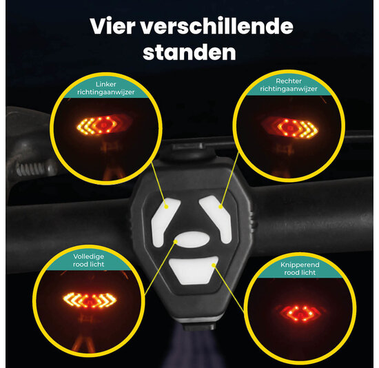 Voltano Fiets Richtingaanwijzer - Knipperlicht - USB
