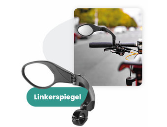Voltano Fietsspiegel Links Draaibaar - Zwart - 9CM