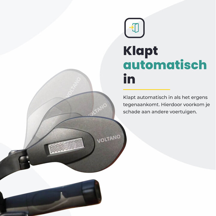 Voltano Fietsspiegel Links Draaibaar - Zwart - 9CM